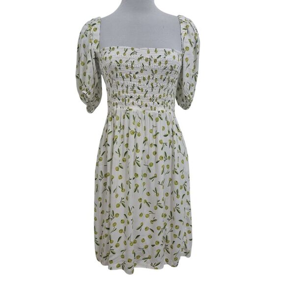 Anthropologie Seafolly Puff Sleeve Smocked Boho Dress Medium Multi-Color - Picture 1 of 14